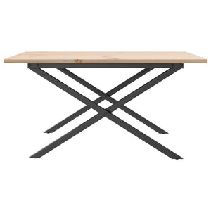 vidaXL Coffee Table X-Frame 90x90x45cm Solid Pine Wood and Steel