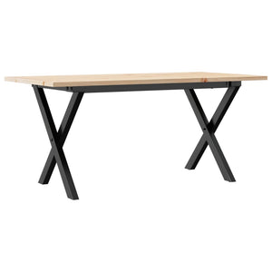 vidaXL Coffee Table X-Frame 100x50x45 cm Solid Pine Wood & Steel