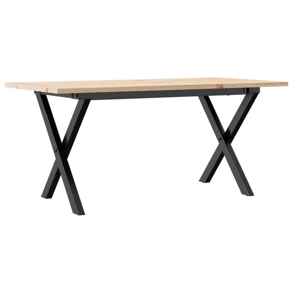 vidaXL Coffee Table X-Frame 100x50x45 cm Solid Pine Wood & Steel