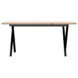 vidaXL Coffee Table X-Frame 100x50x45 cm Solid Pine Wood & Steel
