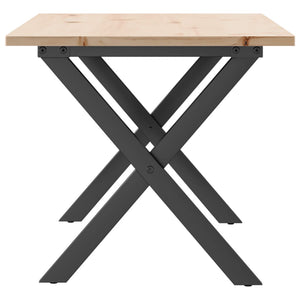 vidaXL Coffee Table X-Frame 100x50x45 cm Solid Pine Wood & Steel