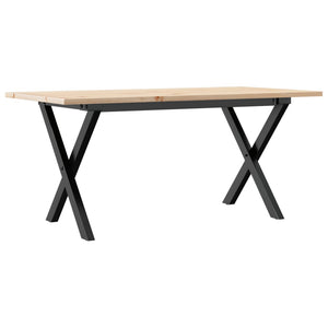 vidaXL Coffee Table X-Frame 100x50x45 cm Solid Pine Wood & Steel
