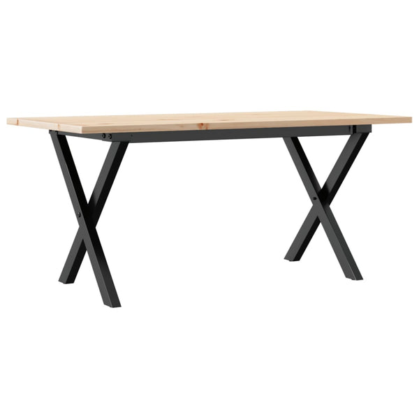 vidaXL Coffee Table X-Frame 100x50x45 cm Solid Pine Wood & Steel