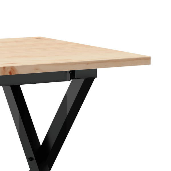 vidaXL Coffee Table X-Frame 100x50x45 cm Solid Pine Wood & Steel