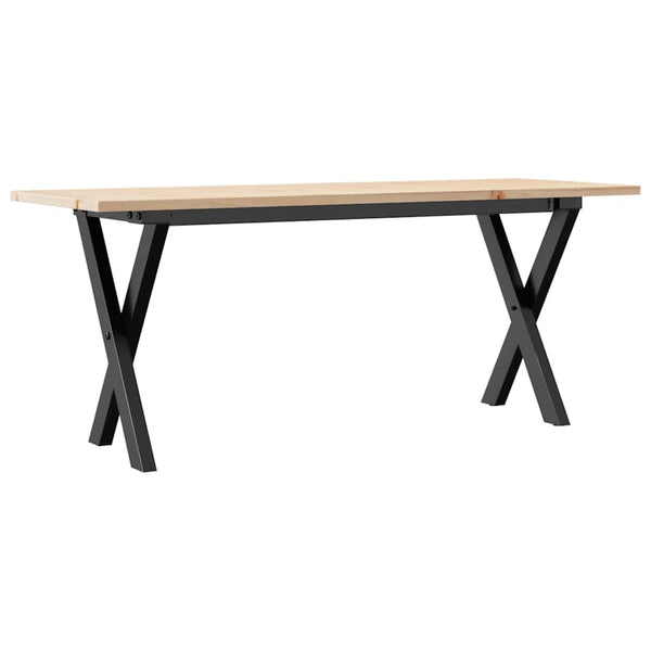 vidaXL Coffee Table X-Frame 110x40x45 cm Solid Pine Wood & Steel