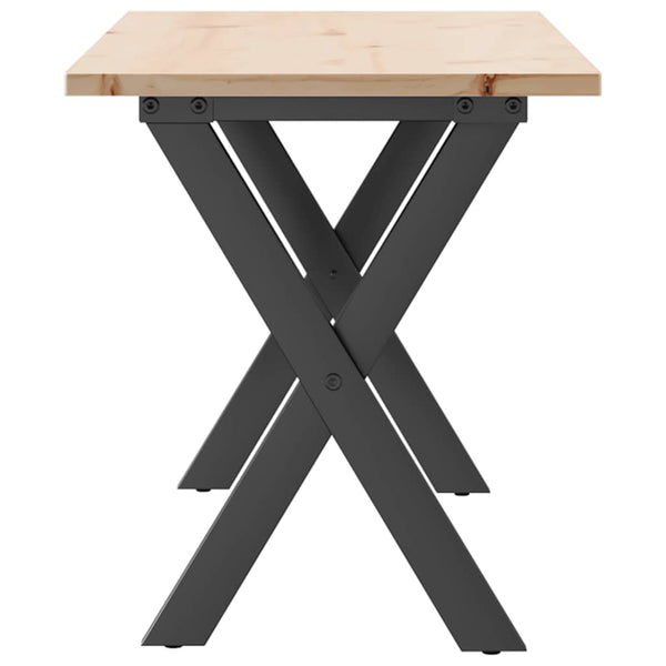 vidaXL Coffee Table X-Frame 110x40x45 cm Solid Pine Wood & Steel