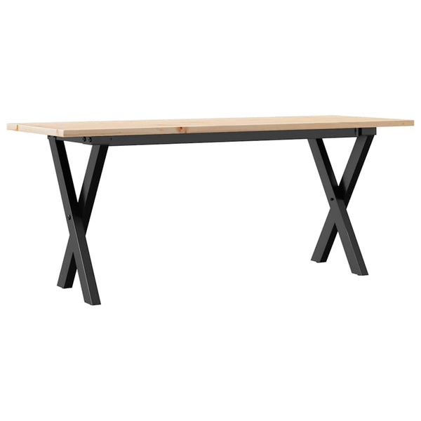 vidaXL Coffee Table X-Frame 110x40x45 cm Solid Pine Wood & Steel