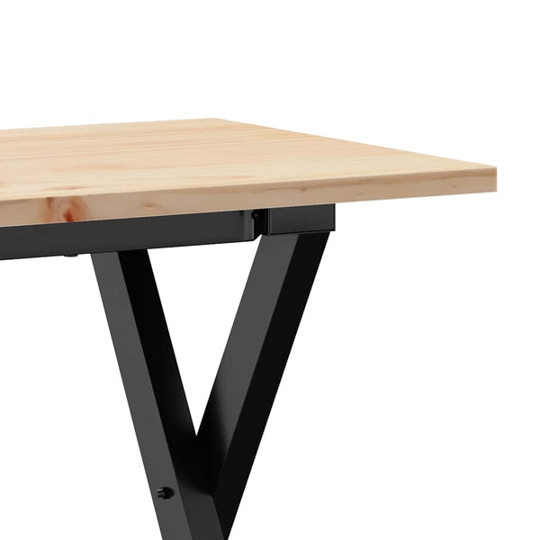 vidaXL Coffee Table X-Frame 110x40x45 cm Solid Pine Wood & Steel