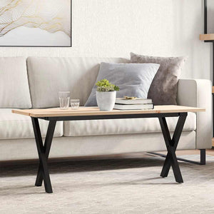 vidaXL Coffee Table X-Frame 110x40x45 cm Solid Pine Wood & Steel