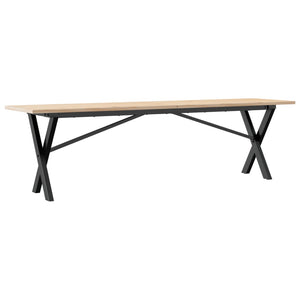 vidaXL Coffee Table X-Shaped Base 160x40x45 cm Solid Pine Wood & Steel