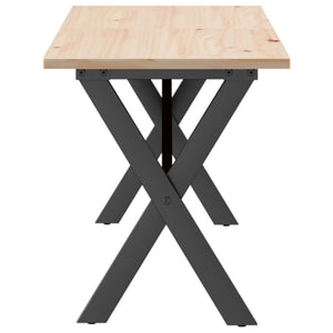 vidaXL Coffee Table X-Shaped Base 160x40x45 cm Solid Pine Wood & Steel