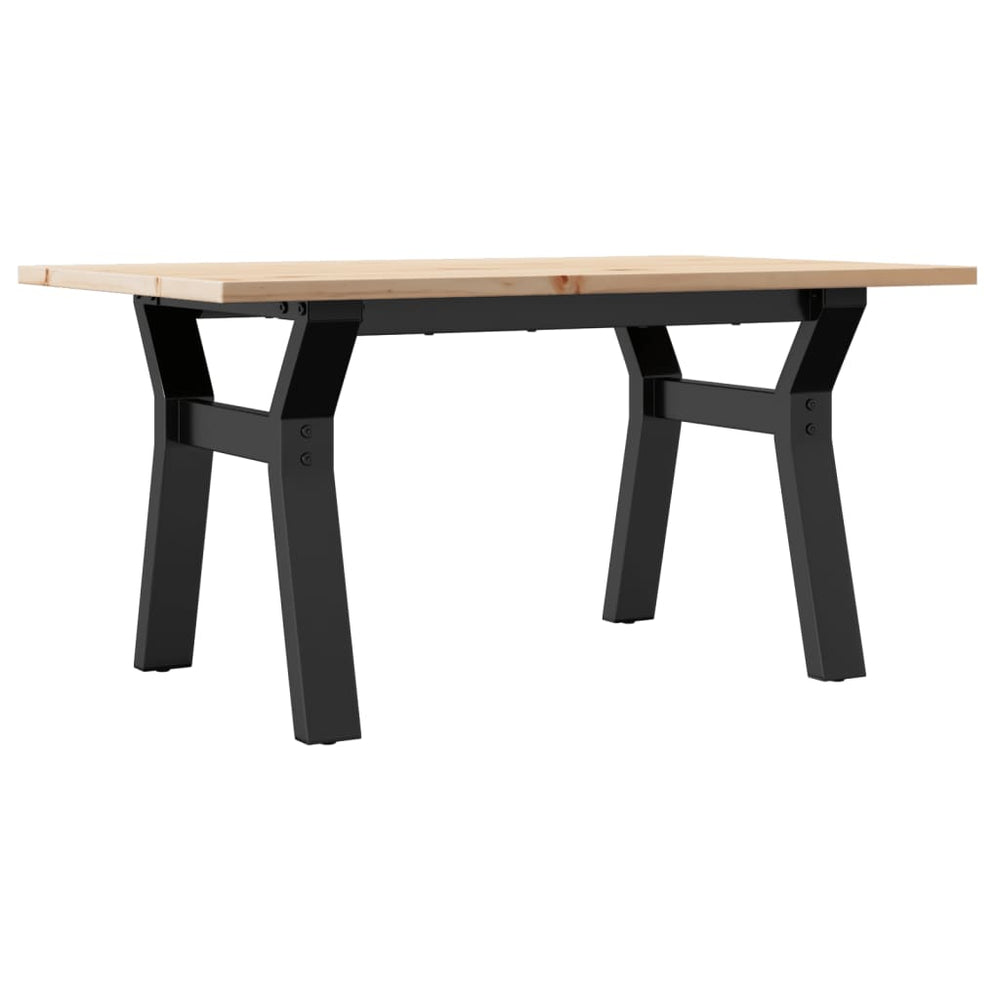 vidaXL Coffee Table Y-Legs 80x50x40cm Solid Pine Wood and Steel