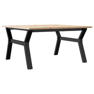 vidaXL Coffee Table Y-Frame 90x90x45cm Solid Pine and Steel