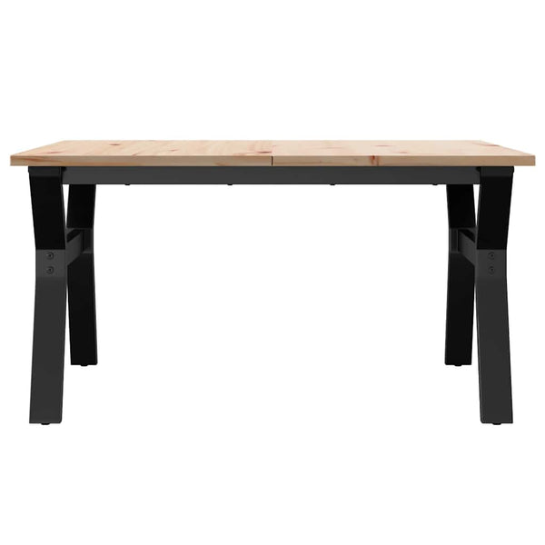 vidaXL Coffee Table Y-Frame 90x90x45cm Solid Pine and Steel