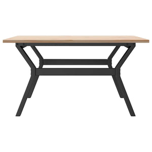vidaXL Coffee Table Y-Frame 90x90x45cm Solid Pine and Steel