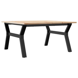 vidaXL Coffee Table Y-Frame 90x90x45cm Solid Pine and Steel