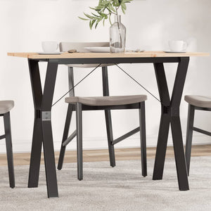 vidaXL Dining Table Y-Leg 100x50x75 cm Solid Pine Wood and Steel