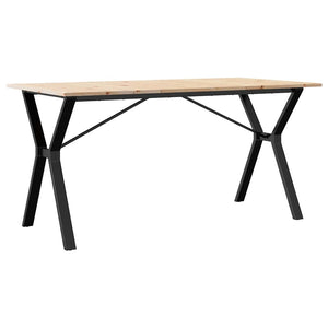 vidaXL Dining Table Y-shaped Frame 140x80x75 cm Solid Pine Wood and Steel