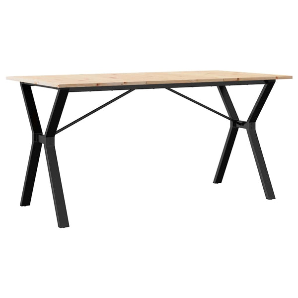 vidaXL Dining Table Y-shaped Frame 140x80x75 cm Solid Pine Wood and Steel