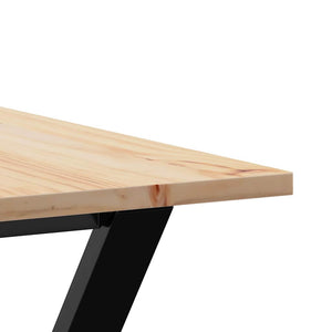 vidaXL Dining Table Y-shaped Frame 140x80x75 cm Solid Pine Wood and Steel