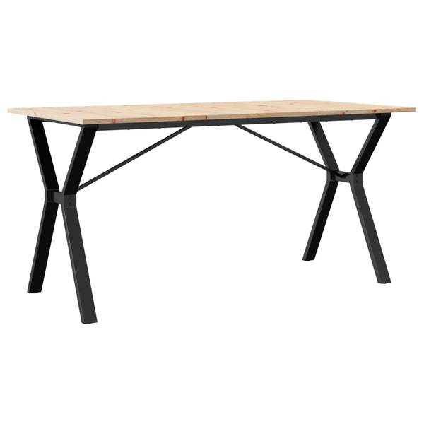 vidaXL Dining Table Y-Leg 160x80x75 cm Solid Pine Wood and Steel