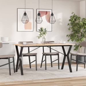 vidaXL Dining Table Y-Leg 160x80x75 cm Solid Pine Wood and Steel