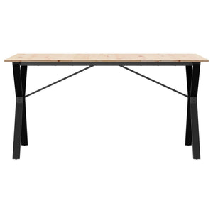 vidaXL Dining Table Y-Leg 160x80x75 cm Solid Pine Wood and Steel