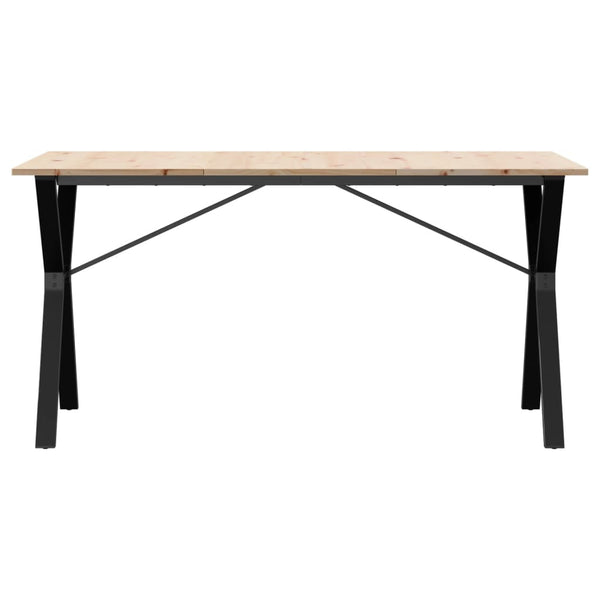 vidaXL Dining Table Y-Leg 160x80x75 cm Solid Pine Wood and Steel