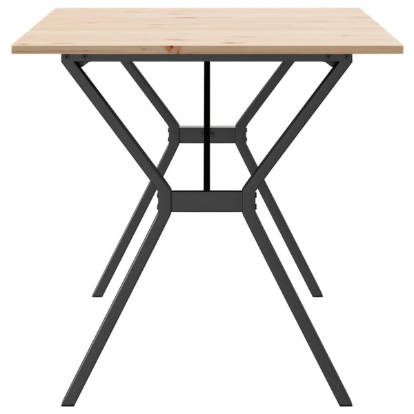 vidaXL Dining Table Y-Leg 160x80x75 cm Solid Pine Wood and Steel