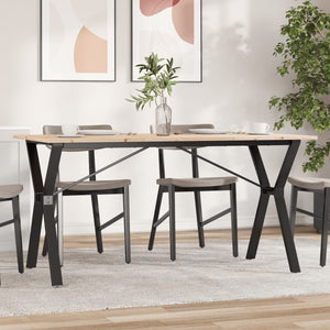 vidaXL Dining Table Y-Leg 160x80x75 cm Solid Pine Wood and Steel