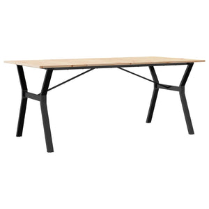 vidaXL Dining Table Y-Leg 180x90x75 cm Solid Pine Wood and Steel