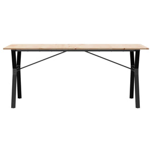 vidaXL Dining Table Y-Leg 180x90x75 cm Solid Pine Wood and Steel