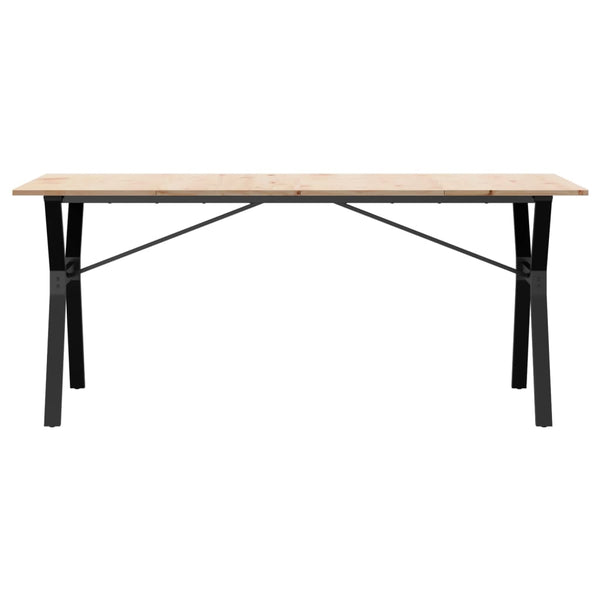 vidaXL Dining Table Y-Leg 180x90x75 cm Solid Pine Wood and Steel