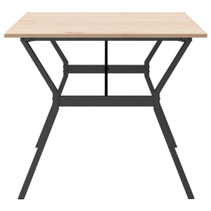 vidaXL Dining Table Y-Leg 180x90x75 cm Solid Pine Wood and Steel