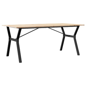 vidaXL Dining Table Y-Leg 180x90x75 cm Solid Pine Wood and Steel