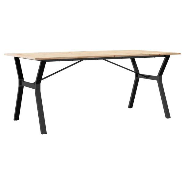 vidaXL Dining Table Y-Leg 180x90x75 cm Solid Pine Wood and Steel
