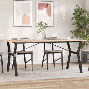 vidaXL Dining Table Y-Leg 180x90x75 cm Solid Pine Wood and Steel