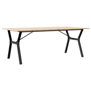 vidaXL Dining Table Y-Leg 200x100x75cm Solid Pine Wood and Steel