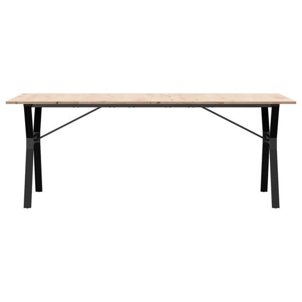 vidaXL Dining Table Y-Leg 200x100x75cm Solid Pine Wood and Steel