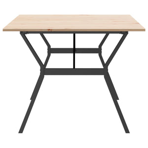 vidaXL Dining Table Y-Leg 200x100x75cm Solid Pine Wood and Steel
