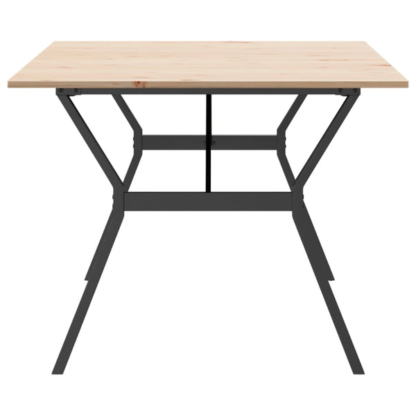 vidaXL Dining Table Y-Leg 200x100x75cm Solid Pine Wood and Steel