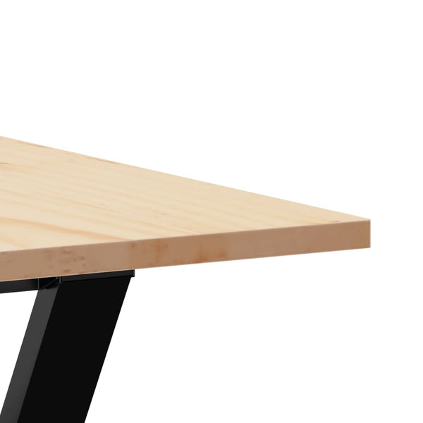 vidaXL Dining Table Y-Leg 200x100x75cm Solid Pine Wood and Steel