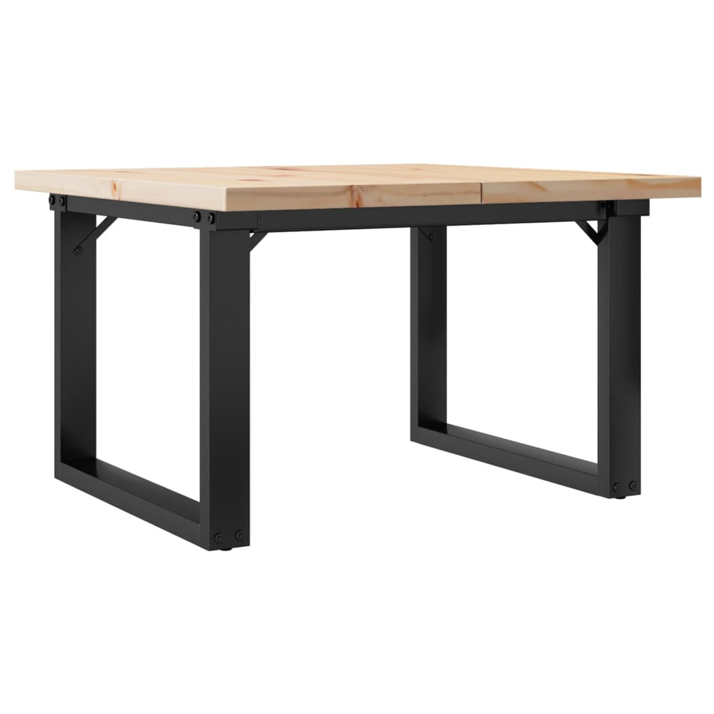 vidaXL Coffee Table O-Legs 70x70x40.5cm Solid Pine Wood & Steel