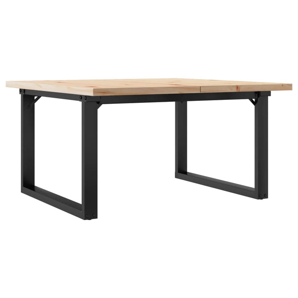 vidaXL Coffee Table O-Leg 80x80x45.5cm Solid Pine Wood & Steel