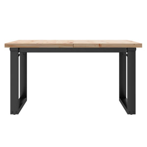 vidaXL Coffee Table O-Leg 80x80x45.5cm Solid Pine Wood & Steel