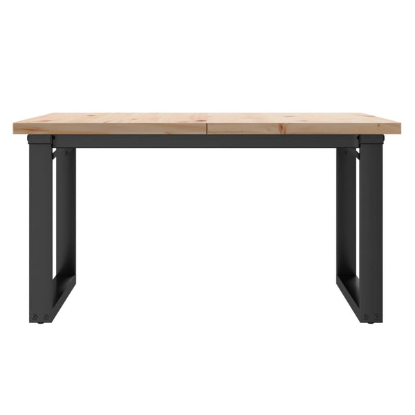vidaXL Coffee Table O-Leg 80x80x45.5cm Solid Pine Wood & Steel