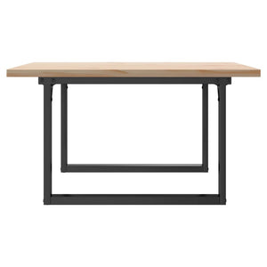 vidaXL Coffee Table O-Leg 80x80x45.5cm Solid Pine Wood & Steel