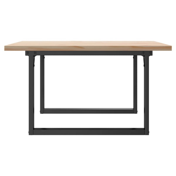 vidaXL Coffee Table O-Leg 80x80x45.5cm Solid Pine Wood & Steel