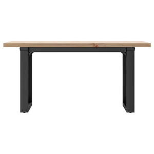 vidaXL Coffee Table O-Frame 90x40x45.5cm Solid Pine Wood & Steel
