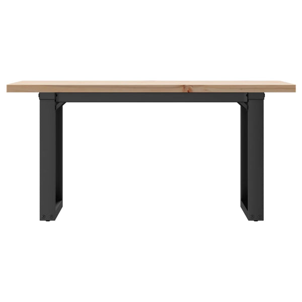 vidaXL Coffee Table O-Frame 90x40x45.5cm Solid Pine Wood & Steel
